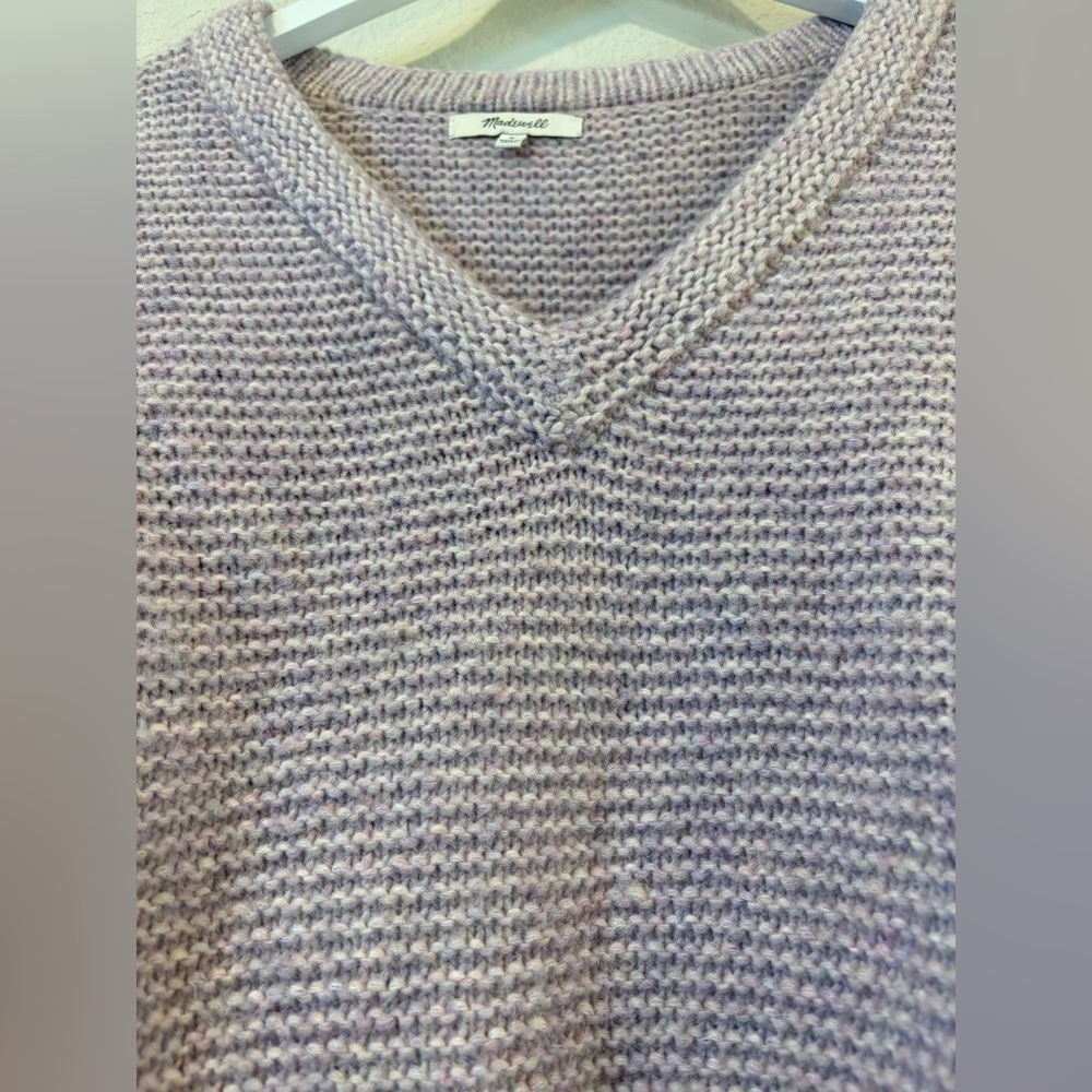 Madewell Women’s Lavender Fringe-Sleeve Pullover Sweater - M - Picture 4 of 7